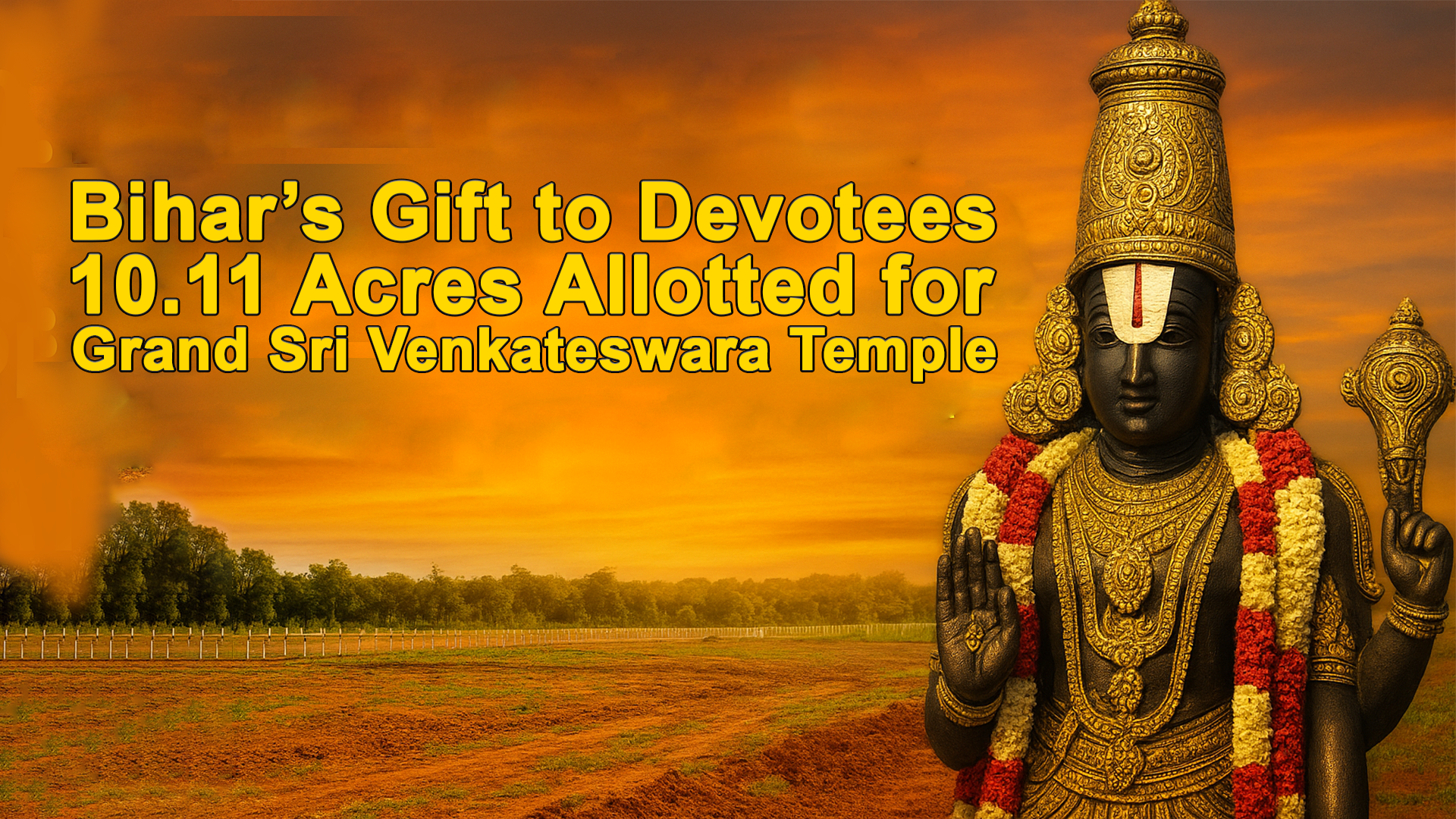 Bihar’s Gift to Devotees: 10.11 Acres Allotted for Grand Sri Venkateswara Temple in Patna, Mokama